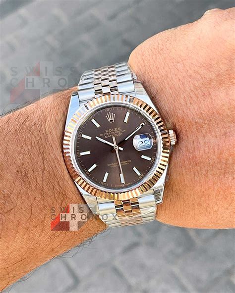 rolex datejust chocolate scritta bianca